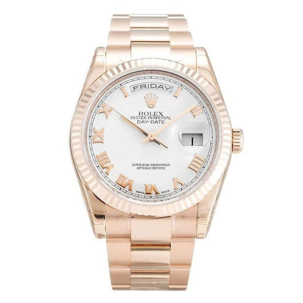 Rolex Day-Date White Dial 118235 Mens 36MM