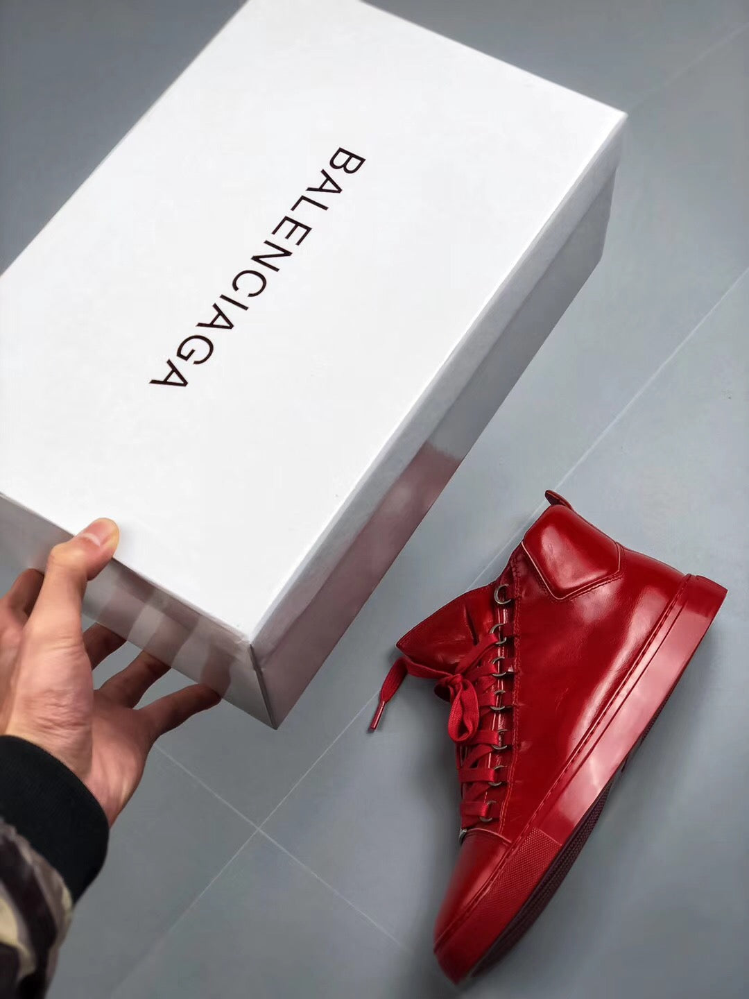 Balenciaga white & red & black