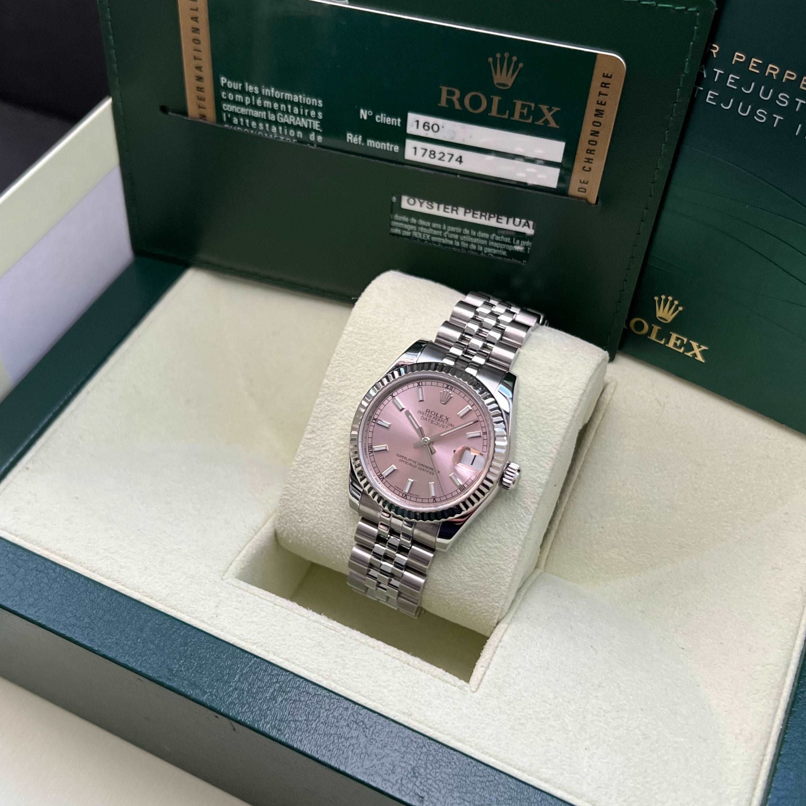 Datejust 31mm Midi 178274 (Pink Baton Dial)