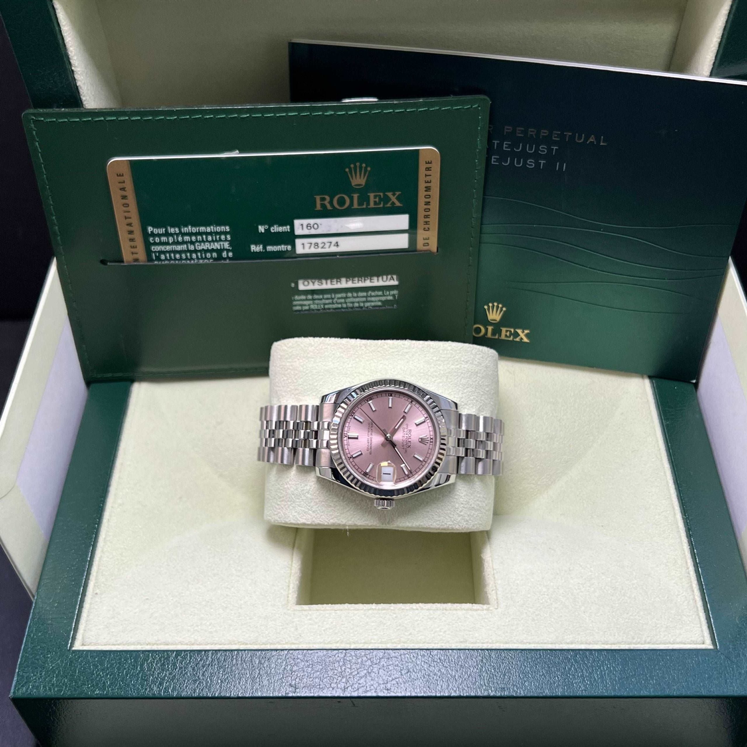 Datejust 31mm Midi 178274 (Pink Baton Dial)