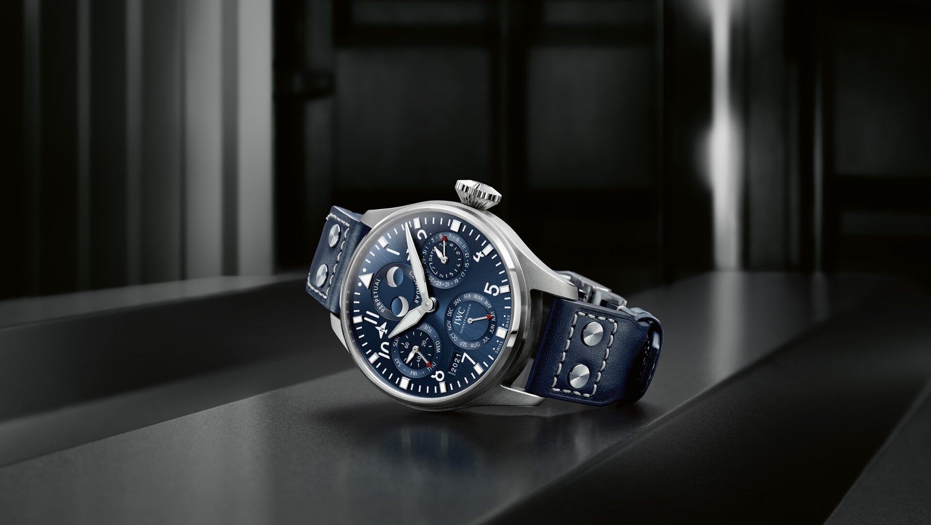 IWC BIG PILOT’S WATCH PERPETUAL CALENDAR WATCH, 46.2MM BLUE DIAL, IW503605