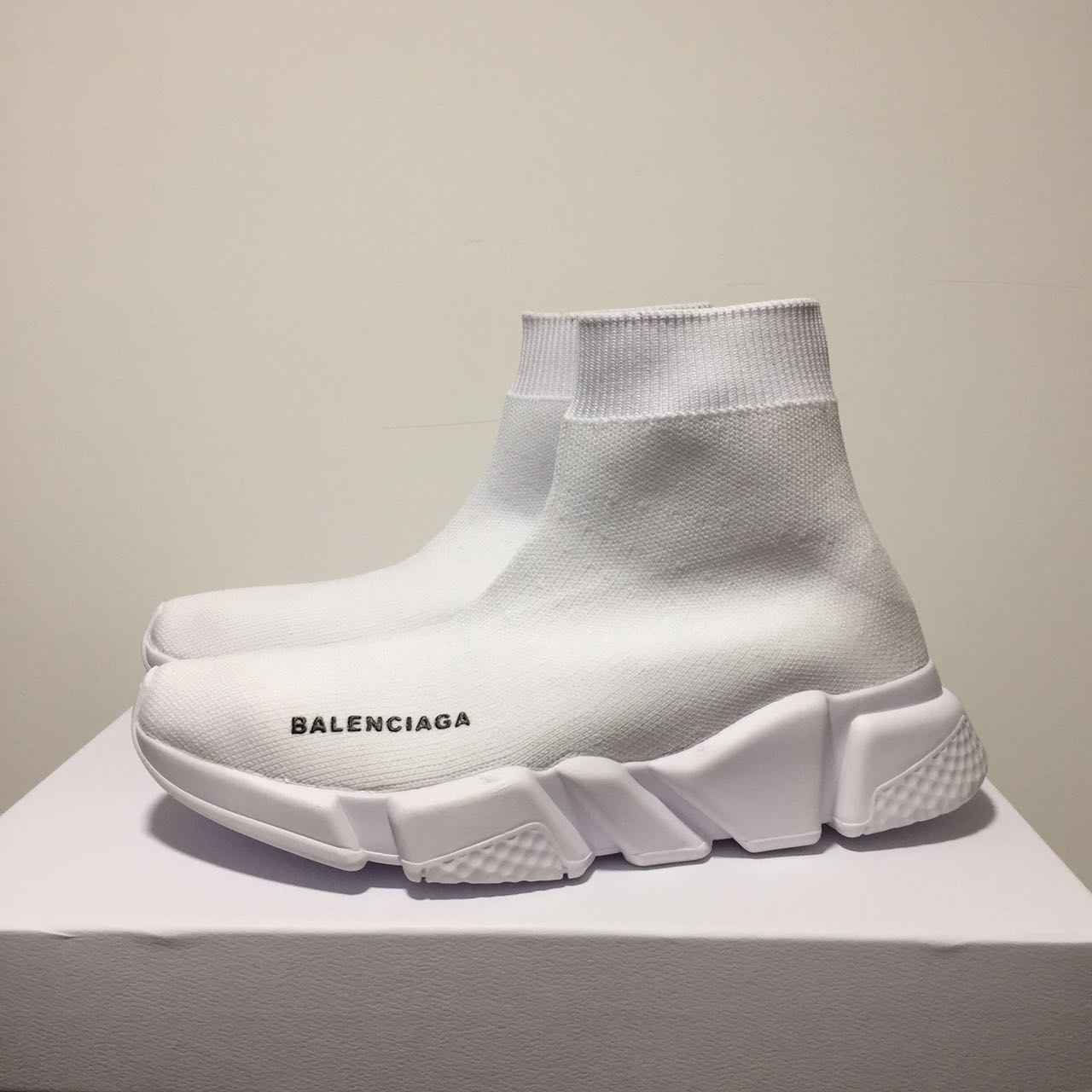 Balenciaga Speed Trainer Burgundy Sneakers white 453456