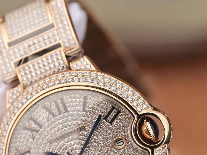 BALLON BLEU DE  W69006Z2 42MM TW FACTORY ROSE GOLD DIAMONDS DIAL