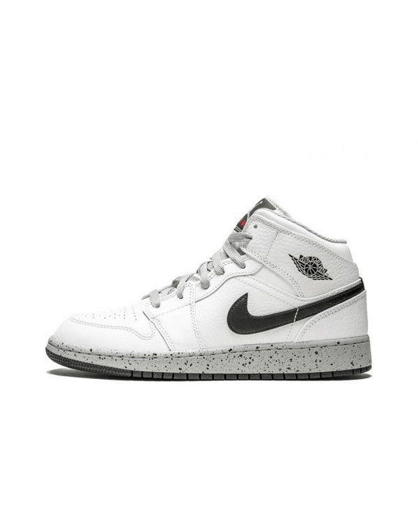 Air Jordan 1 Retro Mid GS 'White Cement'