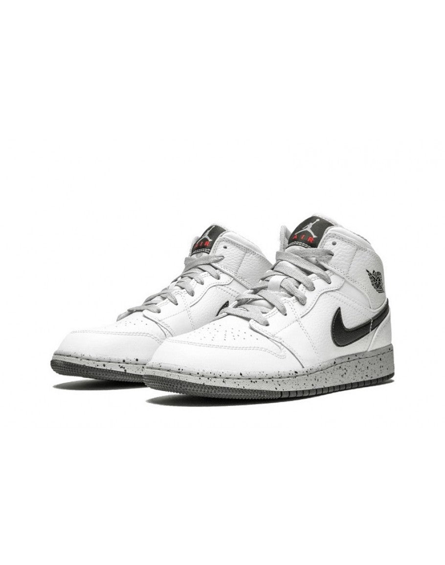 Air Jordan 1 Retro Mid GS 'White Cement'