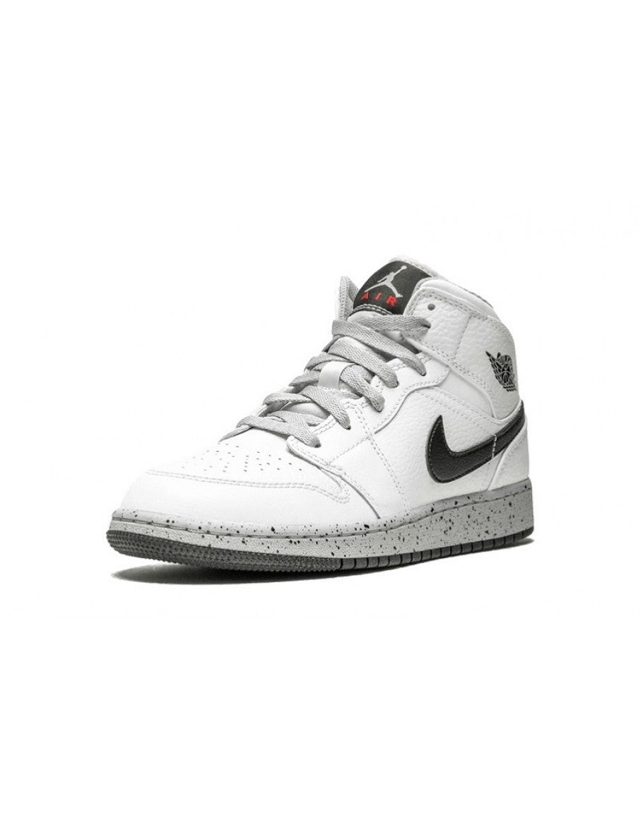 Air Jordan 1 Retro Mid GS 'White Cement'