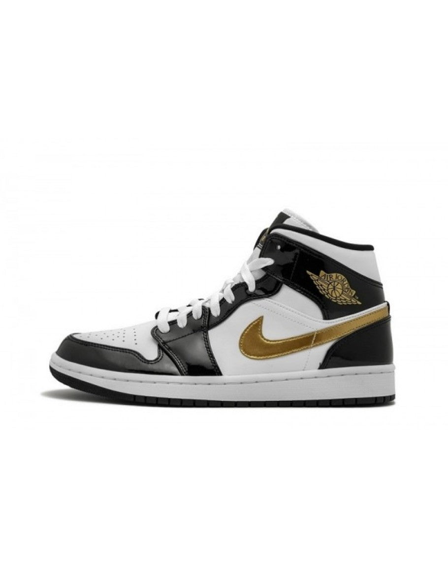 Air Jordan 1 Mid Patent 'Black Gold'