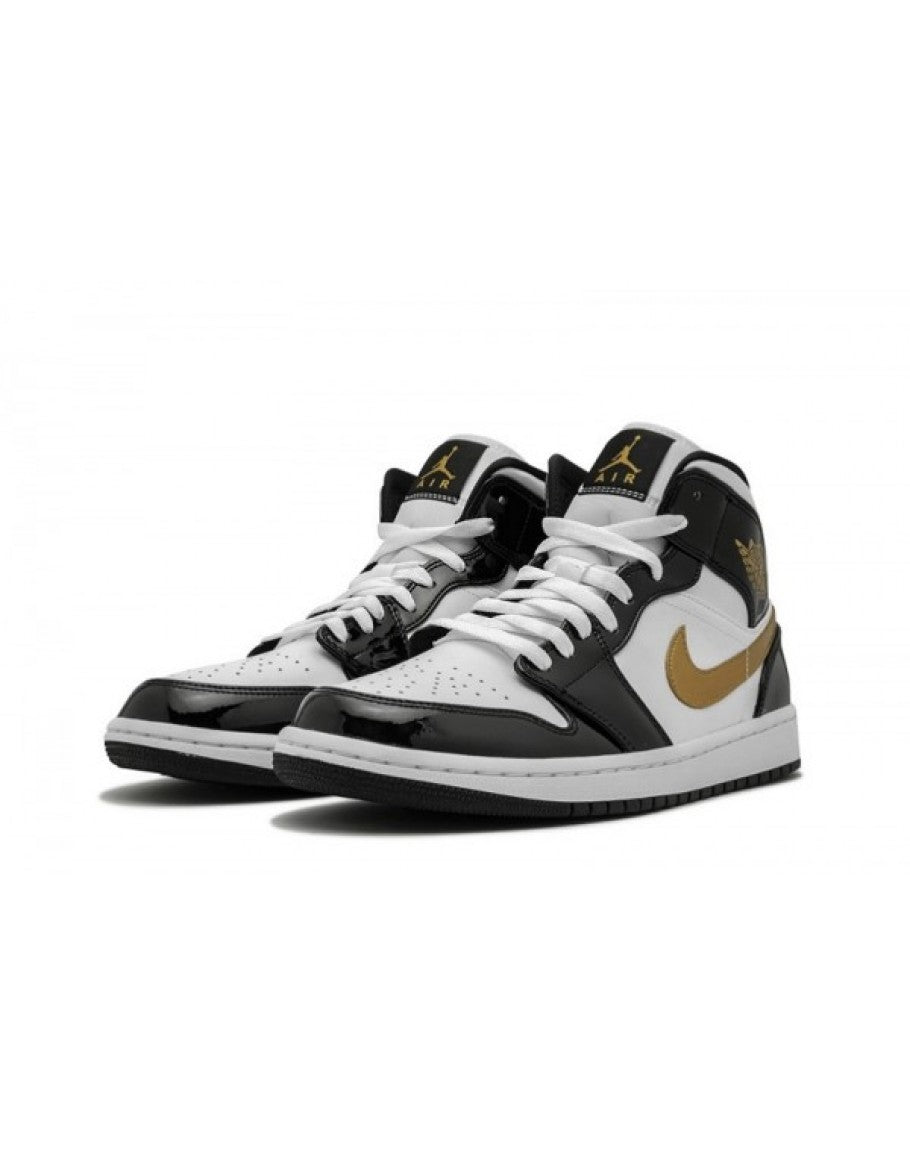 Air Jordan 1 Mid Patent 'Black Gold'