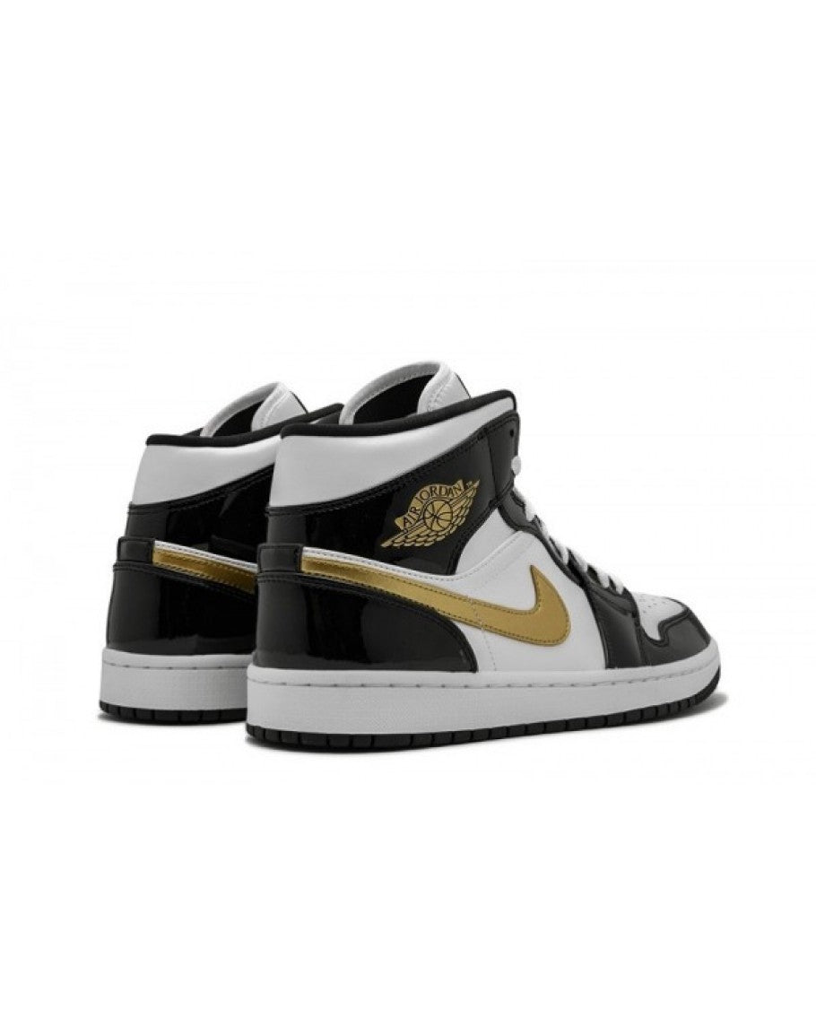 Air Jordan 1 Mid Patent 'Black Gold'