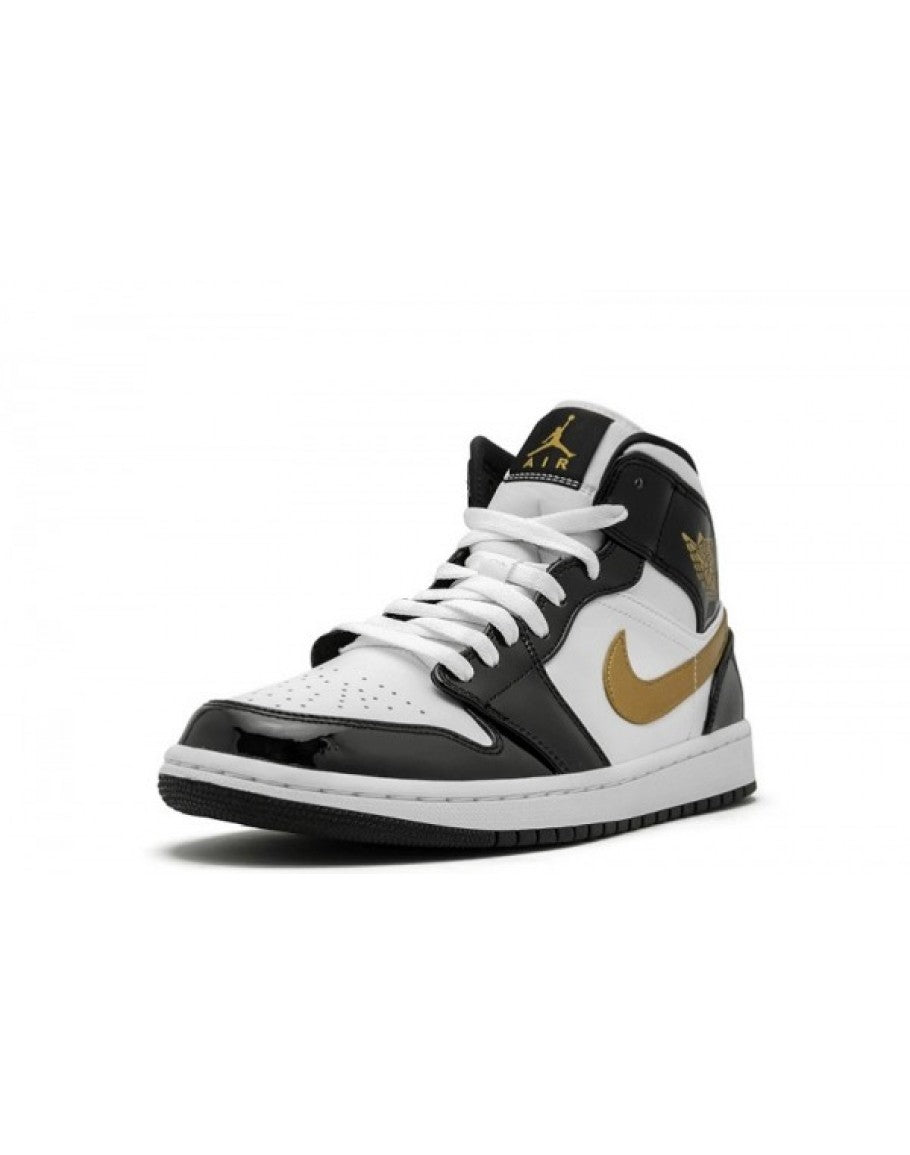 Air Jordan 1 Mid Patent 'Black Gold'