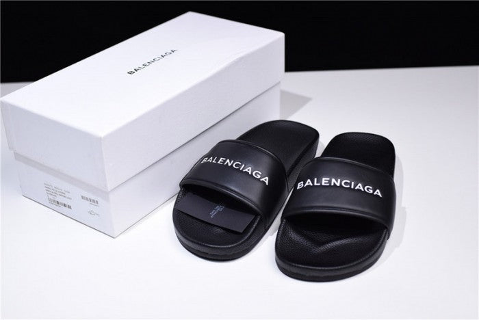 Balenciaga Logo leather slip-on sandals 181342F124005