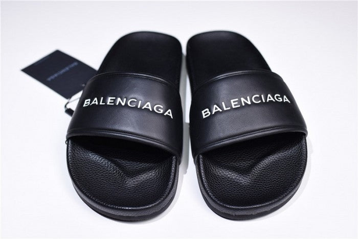 Balenciaga Logo leather slip-on sandals 181342F124005