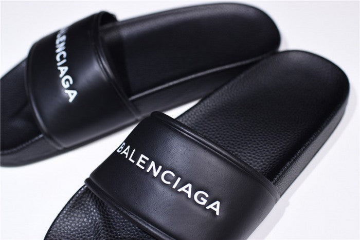 Balenciaga Logo leather slip-on sandals 181342F124005