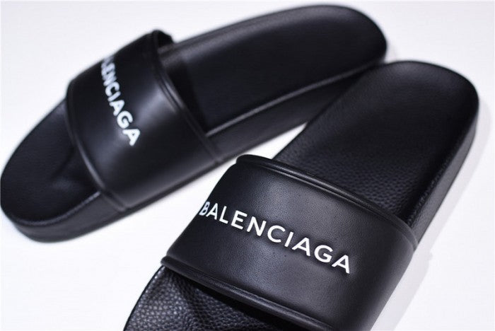 Balenciaga Logo leather slip-on sandals 181342F124005