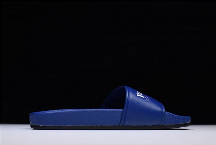 Balenciaga Logo leather slip-on sandals blue 500578 WAM00 4045