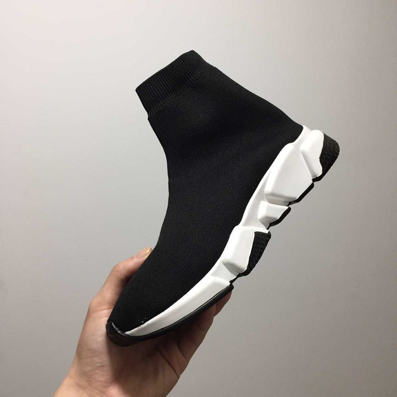 Balenciaga Speed Trainer Burgundy Sneakers Black white 456584