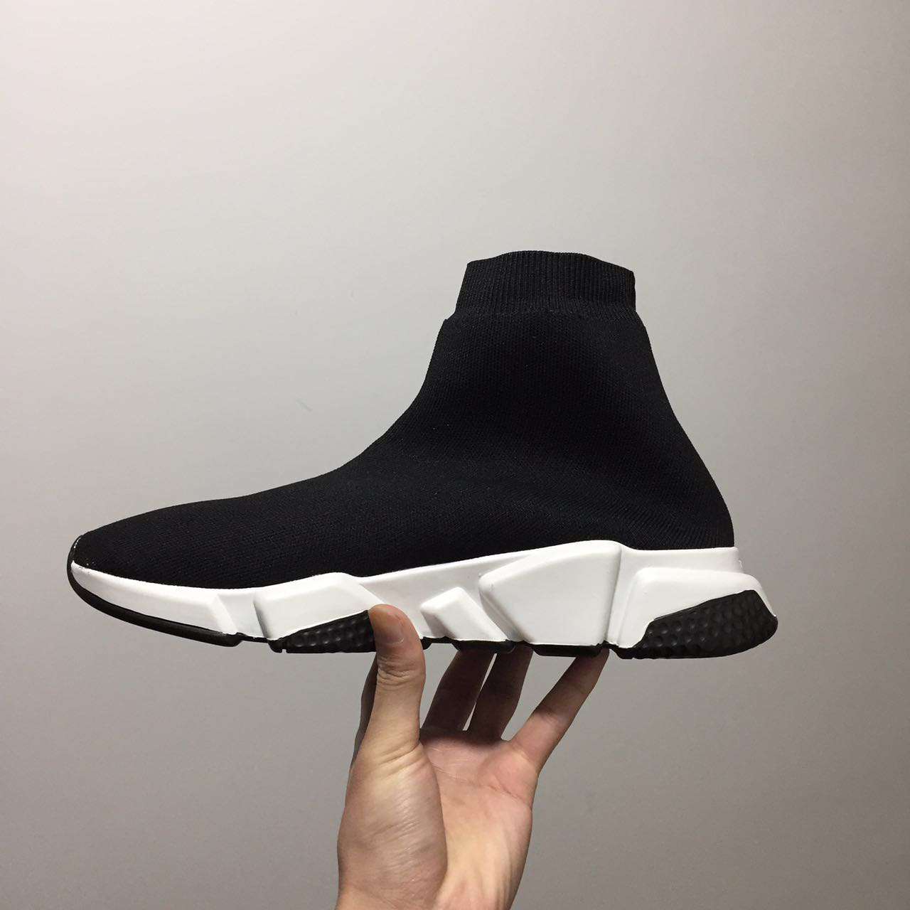 Balenciaga Speed Trainer Burgundy Sneakers Black white 456584